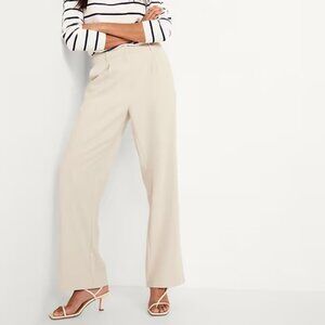 NWT Old Navy High Waisted Taylor Trouser,  Wide Leg Pants, Beige